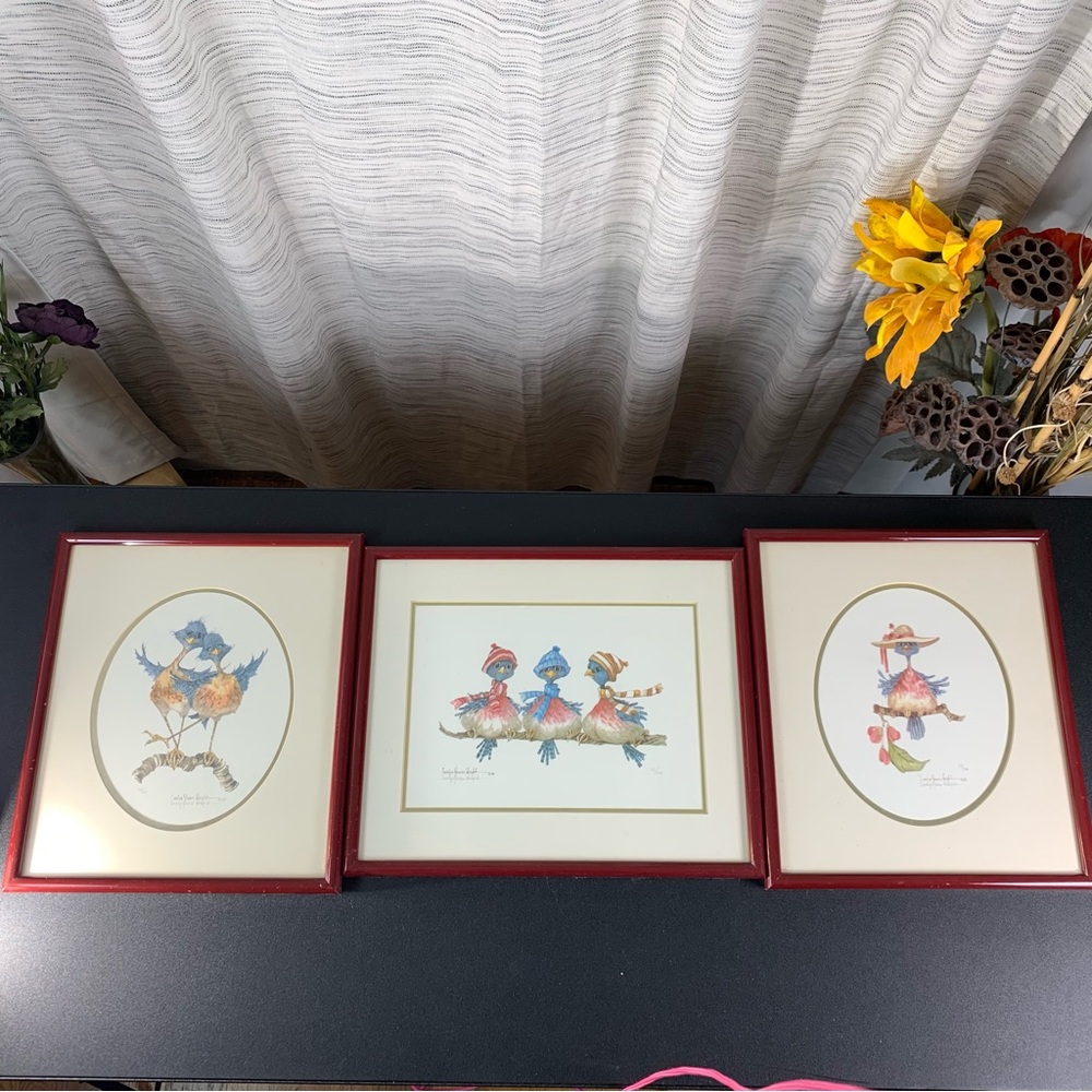 Carolyn Shores Wright set of 3 signed and numbered lithographs.
